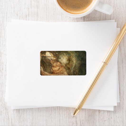 Armer kleiner Bär, 1912 von John Bauer Adressaufkleber (Insitu)