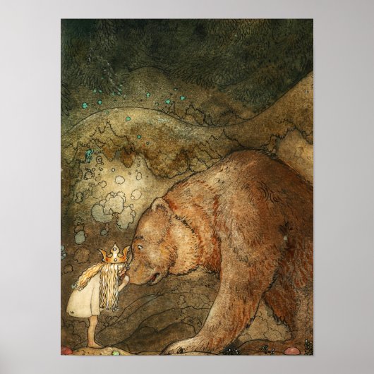 Armer kleiner Bär, 1912 von John Bauer Poster (Vorne)