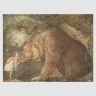 Armer kleiner Bär von John Bauer Seidenpapier