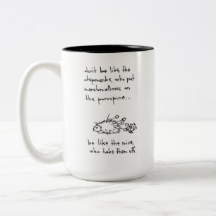 Armer Stachelschwein Zweifarbige Tasse