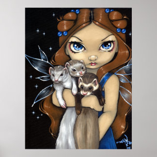 Armful of Ferrets ART PRINT Feenfantasy Fantasy Fr Poster