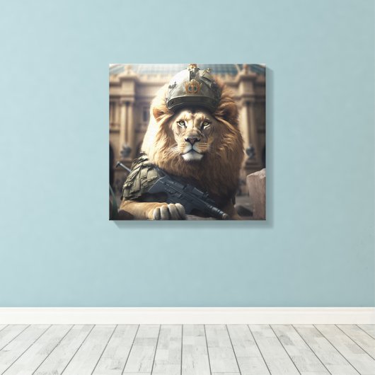 Armierter Löwenfleck Leinwanddruck (Insitu (Holzboden))