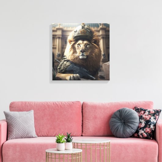 Armierter Löwenfleck Leinwanddruck (Insitu (Wohnzimmer))