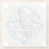 Armillary Bereich-Diagramm Glasuntersetzer (Rückseite)