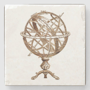 Armillary himmlischer BereichVintager Sepia Steinuntersetzer