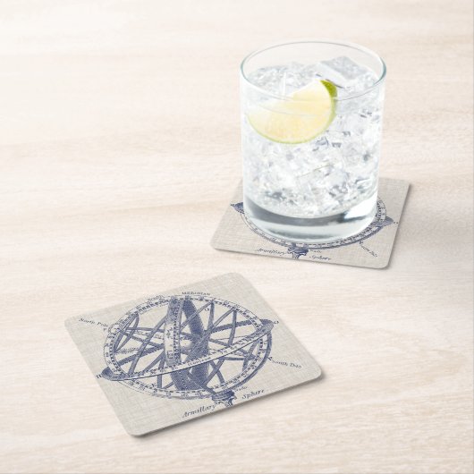 Armillary Sphere Diagramm Rechteckiger Pappuntersetzer (Vor Ort)