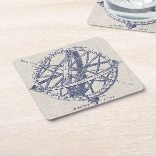 Armillary Sphere Diagramm Rechteckiger Pappuntersetzer (angewinkelt)