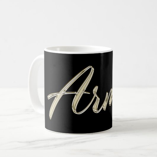 Armin Name whitegold Tasse Teetasse Kaffeetasse (Vorderseite Links)
