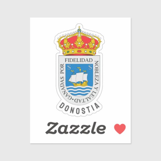 Armmantel von San Sebastián, Gipuzkoa - ESP Aufkleber (Blatt)