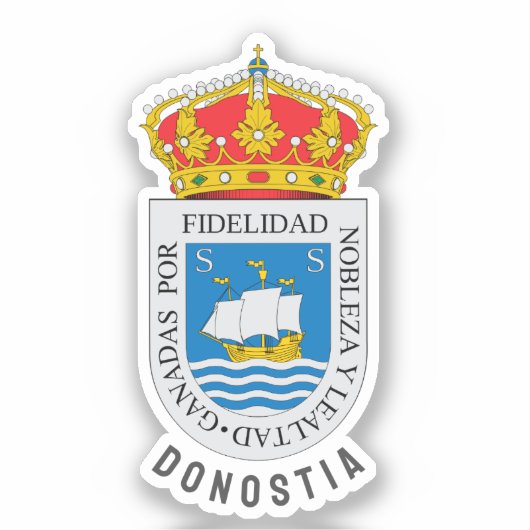 Armmantel von San Sebastián, Gipuzkoa - ESP Aufkleber (Vorderseite)