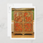 Armoire mit vier Chinoiserie roten Lackplatten e Postkarte (Vorne/Hinten)