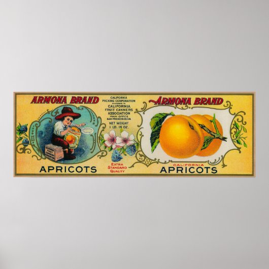 Armona Apricot Label Poster (Vorne)