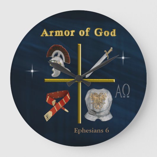 Armor of God Große Wanduhr (Vorderseite)