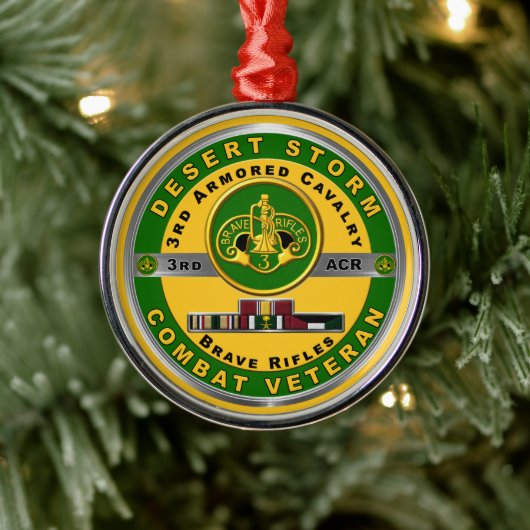 Armored Cavalry Regiment Desert Storm Veteran Ornament Aus Metall (Baum)