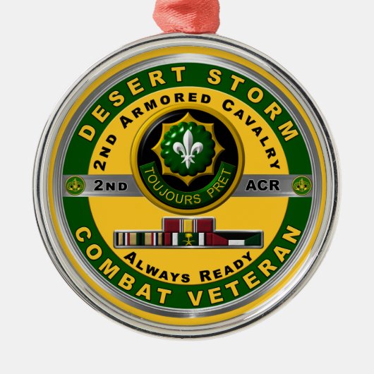 Armored Cavalry Regiment Wüste Storm Veteran Ornament Aus Metall (Vorne)