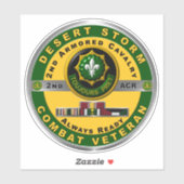 Armored Cavalry Regiment Wüste Sturm Auto Aufkleber (Blatt)