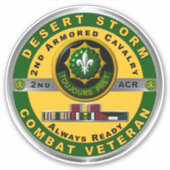 Armored Cavalry Regiment Wüste Sturm Auto Aufkleber (Vorderseite)