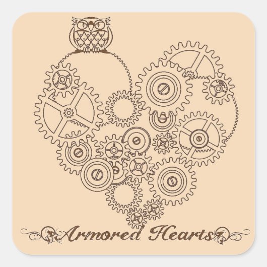 Armored Hearts Steampunk Stickers (Vorderseite)