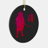 Armored Samurai Warrior mit japanischer Kalligrafi Keramik Ornament (Rechts)