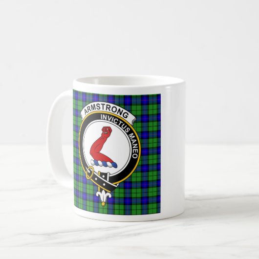 Armstrong Clan Abzeichen Kaffee Tasse (Vorderseite Links)