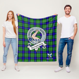 Armstrong Clan Abzeichen Schotte Tartan Kariert Fleecedecke
