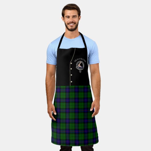 Armstrong Clan Abzeichen & Tartan Kilt Schürze (Getragen)