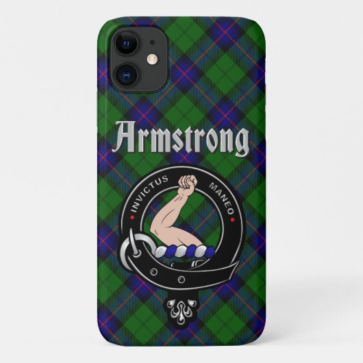 Armstrong Clan Abzeichen & Tartan Phone Case (Rückseite)