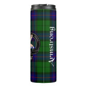 Armstrong Clan Abzeichen & Tartan Thermosbecher (Rückseite)