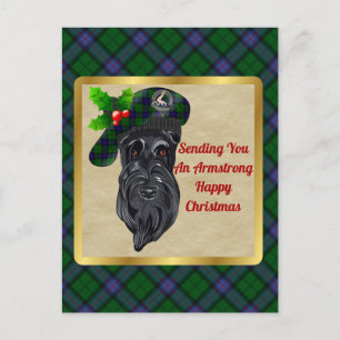 Armstrong Clan Abzeichen & Tartan Weihnachts Postk Postkarte