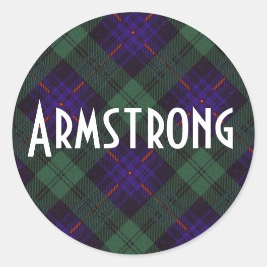 Armstrong Clan Kariert Scottish tartan Runder Aufkleber (Vorderseite)