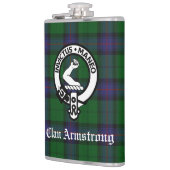 Armstrong Crest Badge and Tartan Flachmann (Links)