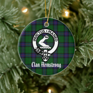Armstrong Crest Badge and Tartan Keramik Ornament