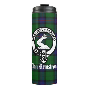 Armstrong Crest Badge and Tartan Thermosbecher
