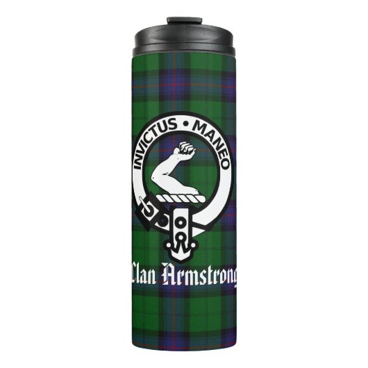 Armstrong Crest Badge and Tartan Thermosbecher (Vorderseite)