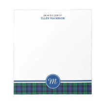 Armstrong Family Tartan Blue und Green Monogram