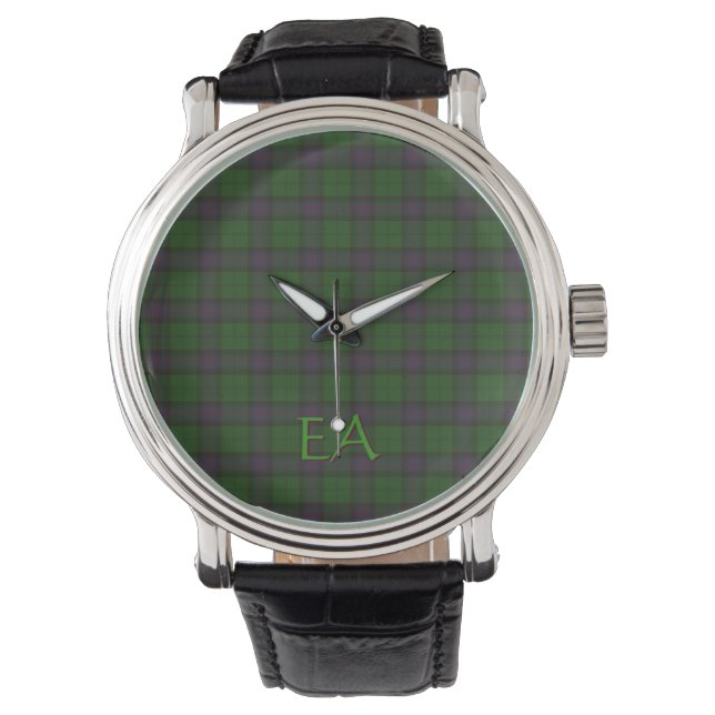Armstrong Offizieller Clan Tartan mit Ihren Initia Armbanduhr (Vorderseite)