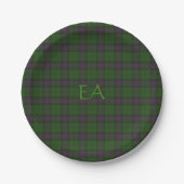 Armstrong Offizieller Clan Tartan mit Ihren Initia Pappteller (Vorderseite)