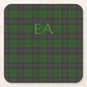 Armstrong Offizieller Clan Tartan mit Ihren Initia Rechteckiger Pappuntersetzer
