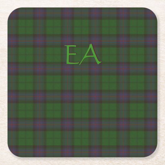 Armstrong Offizieller Clan Tartan mit Ihren Initia Rechteckiger Pappuntersetzer (Vorderseite)