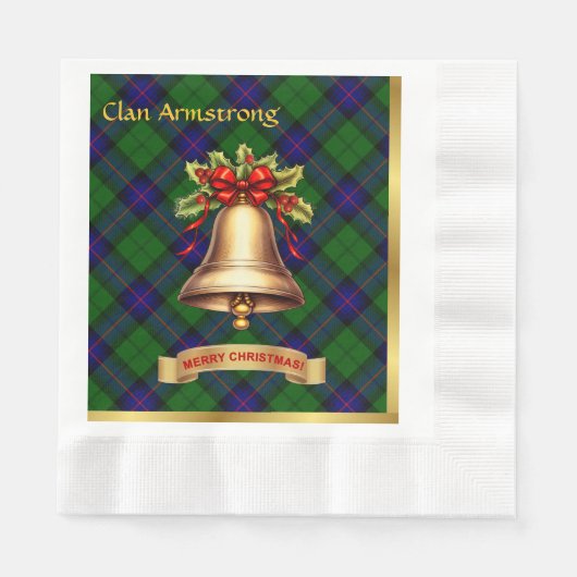Armstrong Personalisiert Tartan Christmas Serviette (Vorderseite)