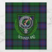 Armstrong Schottischer Clan Tartan und Wappen Weinetikett (Einzelnes Label)