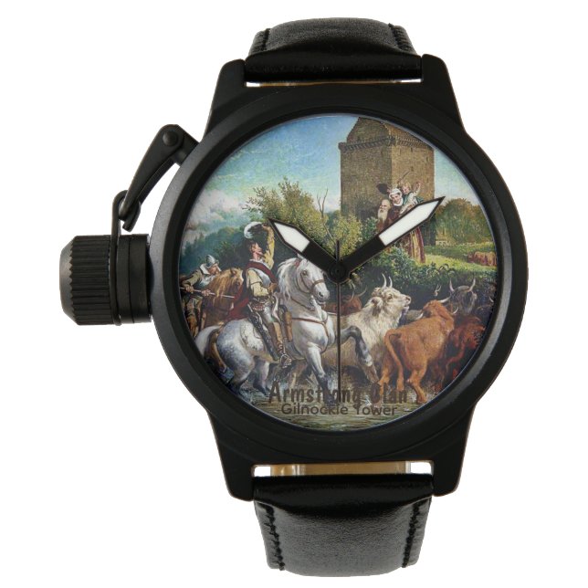 Armstrong Scottish Clan Castle Painting Watch Armbanduhr (Vorderseite)