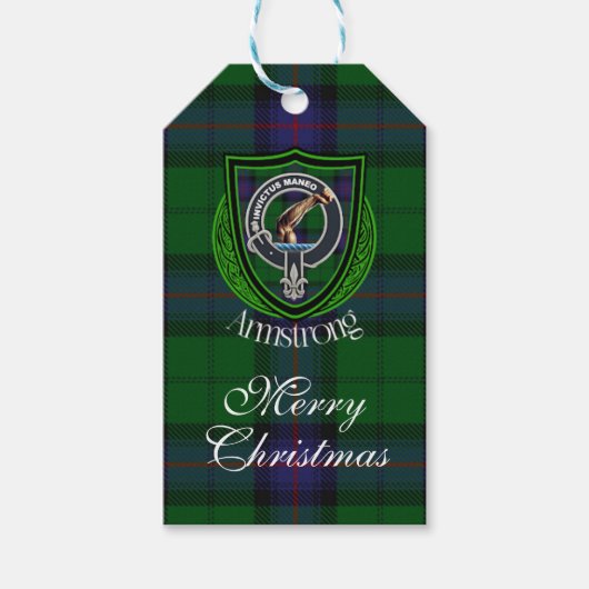 Armstrong Scottish Clan Tartan & Crest Geschenkanhänger (Vorderseite)