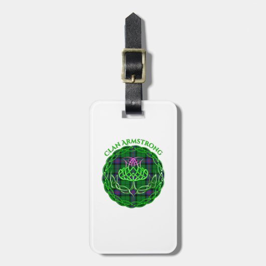 Armstrong Scottish Tartan Celtic Thistle Gepäckanhänger (Vorderseite vertikal)