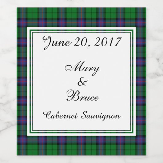 Armstrong Scottish Wedding Wine Label Weinetikett (Einzelnes Label)