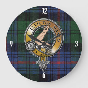 Armstrong Tartan & Abzeichen Große Wanduhr