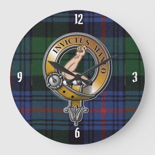 Armstrong Tartan & Abzeichen Große Wanduhr (Vorderseite)