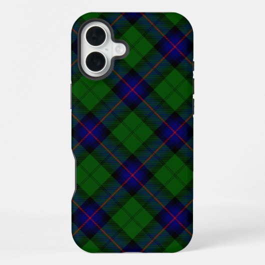 Armstrong-Tartan blau-grün kariert iPhone Hülle (Rückseite)