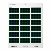 Armstrong Tartan blau und grün kariert Adressaufkleber (Vorne)