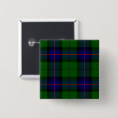 Armstrong Tartan blau und grün kariert Button (Vorne & Hinten)